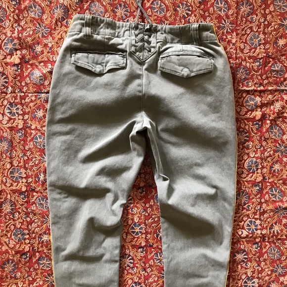 PAM AND GELA UNIFORM SIDE STRIPE STEP HEM ARMY PANT   GREEN SIZE 25 - Picture 8 of 15